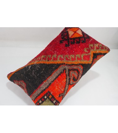 Carpet Pillow ,turkish rug pillow 12x20, carpet pillow, handmade pillow, boho pillow, vintage pillow, old pillow