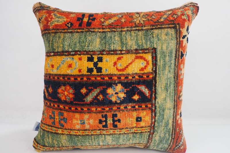 Carpet Pillow, ID 337, Carpet Rug Pillow 16x16, Turkish Rug Pillow, Handmade Pillow, Boho Pillow, Vintage Pillow, Rug Pillow