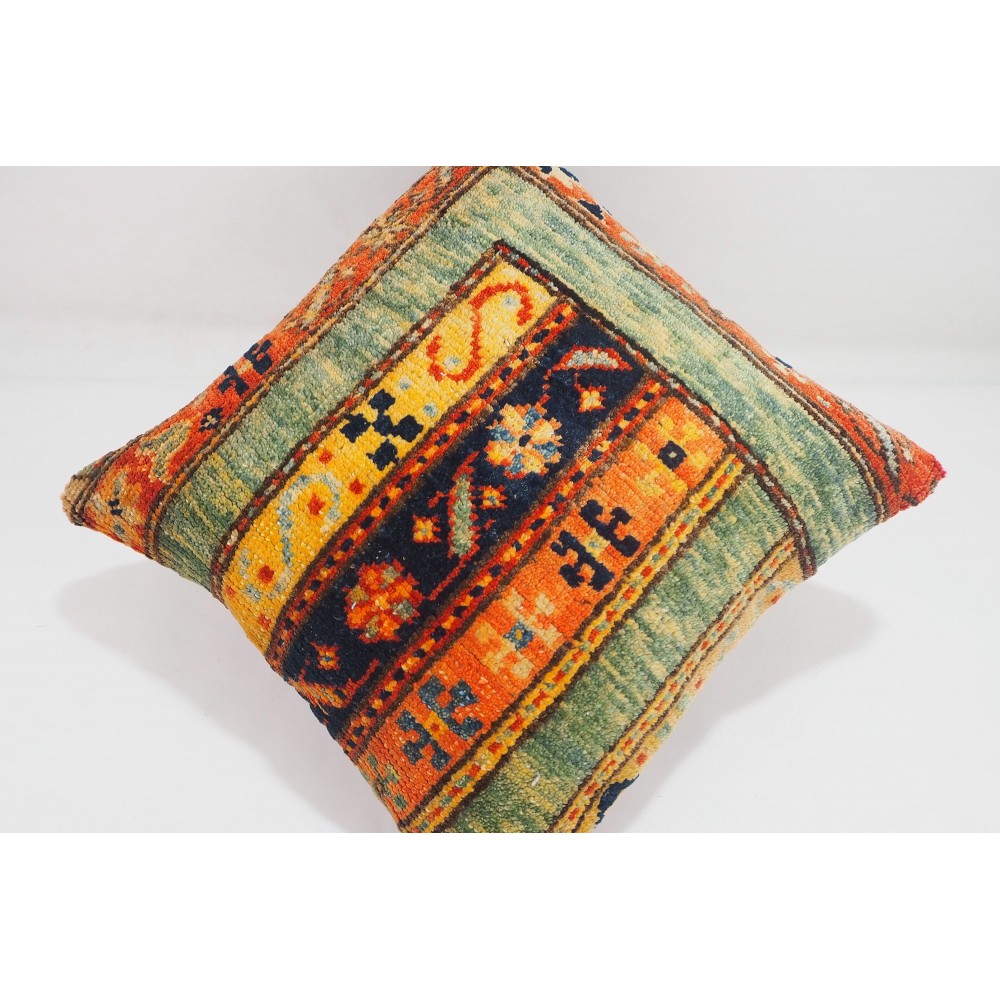 Carpet Pillow, ID 337, Carpet Rug Pillow 16x16, Turkish Rug Pillow, Handmade Pillow, Boho Pillow, Vintage Pillow, Rug Pillow