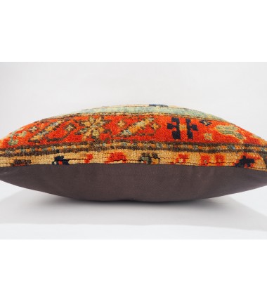 Carpet Pillow, ID 337, Carpet Rug Pillow 16x16, Turkish Rug Pillow, Handmade pillow, boho pillow, vintage pillow, Rug pillow