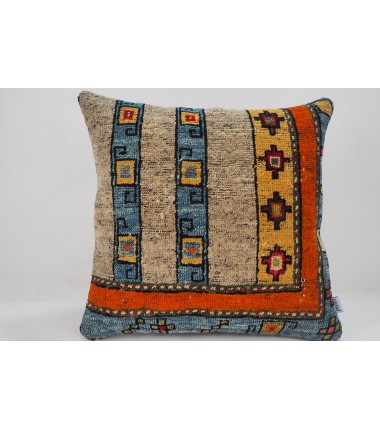 Carpet Pillow, ID 255, Carpet Rug Pillow 16x16, Turkish Rug Pillow, Handmade pillow, boho pillow, vintage pillow, Rug pillow