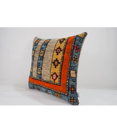 Carpet Pillow, ID 255, Carpet Rug Pillow 16x16, Turkish Rug Pillow, Handmade pillow, boho pillow, vintage pillow, Rug pillow