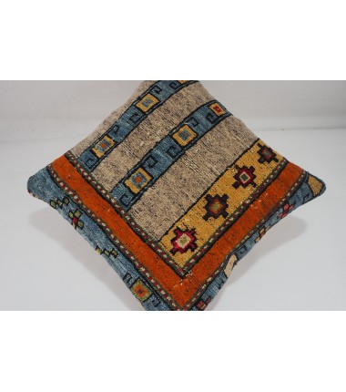 Carpet Pillow, ID 255, Carpet Rug Pillow 16x16, Turkish Rug Pillow, Handmade Pillow, Boho Pillow, Vintage Pillow, Rug Pillow