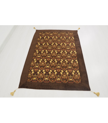 Table Cloth, Table Linens, 3"37X4"11, Brown Carnation Pattern Turkish Fabric Table Cloth