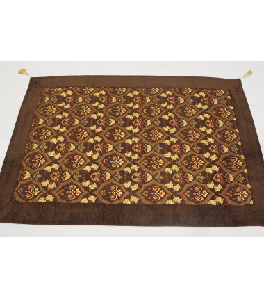 Table Cloth, Table Linens, 3"37X4"11, Brown Carnation Pattern Turkish Fabric Table Cloth