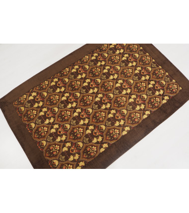 Table Cloth, Table Linens, 3"37X4"11, Brown Carnation Pattern Turkish Fabric Table Cloth