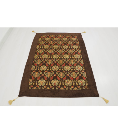 Table Cloth, Table Linens, 3"37X4"11, Brown Tulip Pattern Turkish Fabric Table Cloth