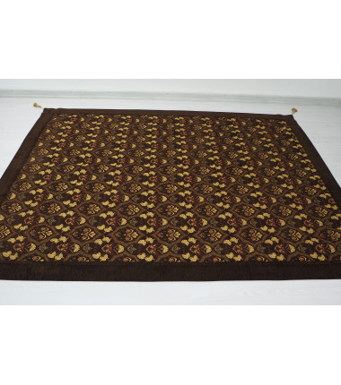 Turkish Bedspread, Twin L Size Bed Cover, 7.2X5.2, Brown Carnation Pattern Fabric Blankets, Ottoman Decorative Bed Cover