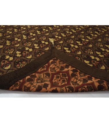 Turkish Bedspread, Twin L Size Bed Cover, 7.2X5.2, Brown Carnation Pattern Fabric Blankets, Ottoman Decorative Bed Cover