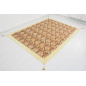 Turkish Bedspread, Twin L Size Bed Cover, 7.2X5.2, Beige Tulip Pattern Fabric Blankets, Ottoman Decorative Bed Cover