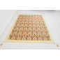 Turkish Bedspread, Twin L Size Bed Cover, 7.2X5.2, Beige Tulip Pattern Fabric Blankets, Ottoman Decorative Bed Cover