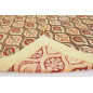 Turkish Bedspread, Twin L Size Bed Cover, 7.2X5.2, Beige Tulip Pattern Fabric Blankets, Ottoman Decorative Bed Cover