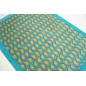 Turkish Bedspread, Twin L Size Bed Cover, 7.2X5.2, Turquoise Blue Tulip Pattern Fabric Blankets, Ottoman Decorative Bed Cover