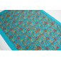 Turkish Bedspread, Twin L Size Bed Cover, 7.2X5.2, Turquoise Blue Carnation Pattern Fabric Blankets, Ottoman Bed Cover