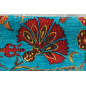 Turkish Bedspread, Twin L Size Bed Cover, 7.2X5.2, Turquoise Blue Carnation Pattern Fabric Blankets, Ottoman Bed Cover