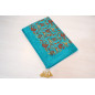 Turkish Bedspread, Twin L Size Bed Cover, 7.2X5.2, Turquoise Blue Carnation Pattern Fabric Blankets, Ottoman Bed Cover