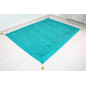 Turkish Bedspread, Twin L Size Bed Cover, 7.2X5.2, Turquoise Blue Arabian NIght Pattern Fabric Blankets, Ottoman Bed Cover