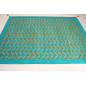 Turkish Bedspread, Twin L Size Bed Cover, 7.2X5.2, Turquoise Blue Tiger Eyes Pattern Fabric Blankets, Ottoman Bed Cover