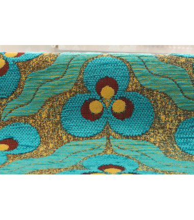 Turkish Bedspread, Twin L Size Bed Cover, 7.2X5.2, Turquoise Blue Tiger Eyes Pattern Fabric Blankets, Ottoman Bed Cover