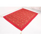 Turkish Bedspread, Twin L Size Bed Cover, 7.2X5.2, Red Carnation Pattern Fabric Blankets, Ottoman Decorative Bed Cover