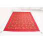 Turkish Bedspread, Twin L Size Bed Cover, 7.2X5.2, Red Carnation Pattern Fabric Blankets, Ottoman Decorative Bed Cover