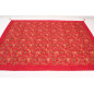 Turkish Bedspread, Twin L Size Bed Cover, 7.2X5.2, Red Carnation Pattern Fabric Blankets, Ottoman Decorative Bed Cover