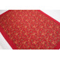 Turkish Bedspread, Twin L Size Bed Cover, 7.2X5.2, Red Carnation Pattern Fabric Blankets, Ottoman Decorative Bed Cover