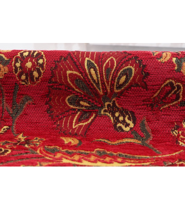 Turkish Bedspread, Twin L Size Bed Cover, 7.2X5.2, Red Carnation Pattern Fabric Blankets, Ottoman Decorative Bed Cover