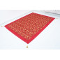 Turkish Bedspread, Twin L Size Bed Cover, 7.2X5.2, Red Carnation Pattern Fabric Blankets, Ottoman Decorative Bed Cover