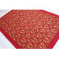 Turkish Bedspread, Twin L Size Bed Cover, 7.2X5.2, Red Carnation Pattern Fabric Blankets, Ottoman Decorative Bed Cover