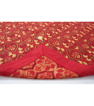 Turkish Bedspread, Twin L Size Bed Cover, 7.2X5.2, Red Carnation Pattern Fabric Blankets, Ottoman Decorative Bed Cover