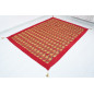 Turkish Bedspread, Twin L Size Bed Cover, 7.2X5.2, Red Tulip Pattern Fabric Blankets, Ottoman Decorative Sofa and Bed Cover