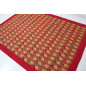 Turkish Bedspread, Twin L Size Bed Cover, 7.2X5.2, Red Tulip Pattern Fabric Blankets, Ottoman Decorative Sofa and Bed Cover