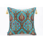 Fabric Pillow,Fabric Pillow 20x20,Turquoise Blue Morocco Pattern Turkish Jacquard Fabric Pillow Cover,Lumber Pillow,Sofa Pillow