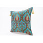 Fabric Pillow,Fabric Pillow 20x20,Turquoise Blue Morocco Pattern Turkish Jacquard Fabric Pillow Cover,Lumber Pillow,Sofa Pillow