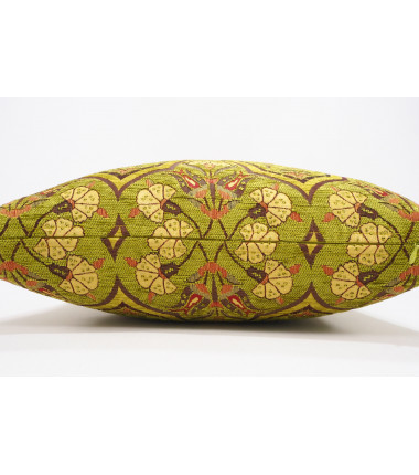 Fabric Pillow,Fabric Pillow 20x20,Pistachio Green Carnation Pattern Turkish Jacquard Fabric Pillow, Throw Pillow, Lumbar Pillows