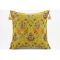 Fabric Pillow, Fabric Pillow 20x20, Pistachio Green Topkapi Palace Tulip Pattern Turkish Jacquard Fabric Pillow, Chenille Pillow