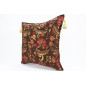 Fabric Pillow,Fabric Pillow 20x20,Brown Caucasus Carnation Pattern Turkish Jacquard Fabric Pillow,Decorative Pillow,Sofa Pillow