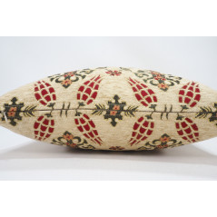 Fabric Pillow, Fabric Pillow 20x20,Beige Topkapi Palace Tulip Pattern Turkish Jacquard Fabric Pillow,Chenille Fabric Pillow Case