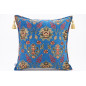 Fabric Pillow, Fabric Pillow 20x20,Navy Blue Topkapi Palace Tulip Pattern Turkish Jacquard Fabric Pillow, Chenille Fabric Pillow