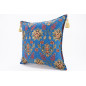 Fabric Pillow, Fabric Pillow 20x20,Navy Blue Topkapi Palace Tulip Pattern Turkish Jacquard Fabric Pillow, Chenille Fabric Pillow