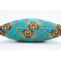 Fabric Pillow, Fabric Pillow 20x20, Turquoise Blue Topkapi Palace Tulip Pattern Turkish Jacquard Fabric Pillow, Chenille Pillow