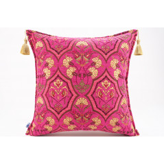 Fabric Pillow,Fabric Pillow 20x20,Mazenda Pink Carnation Pattern Turkish Jacquard Fabric Pillow,Throw Pillow Case,Lumbar Pillows