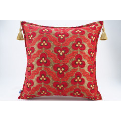 Fabric Pillow, Fabric Pillow 20x20, Red Tiger Eyes Pattern Turkish Jacquard Fabric Pillow Cover, Throw Pillow, Lumbar Pillows