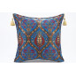 Fabric Pillow,Fabric Pillow 20x20,Navy Blue Morocco Pattern Turkish Jacquard Fabric Pillow Cover,Lumber Pillow,Sofa Pillow