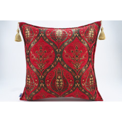 Fabric Pillow, Fabric Pillow 20x20, Red Morocco Pattern Turkish Jacquard Fabric Pillow Cover, Chenille Lumber Pillow,Sofa Pillow