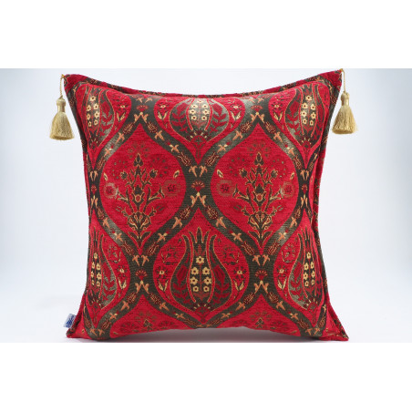 Fabric Pillow, Fabric Pillow 20x20, Red Morocco Pattern Turkish Jacquard Fabric Pillow Cover, Chenille Lumber Pillow,Sofa Pillow