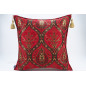 Fabric Pillow, Fabric Pillow 20x20, Red Morocco Pattern Turkish Jacquard Fabric Pillow Cover, Chenille Lumber Pillow,Sofa Pillow