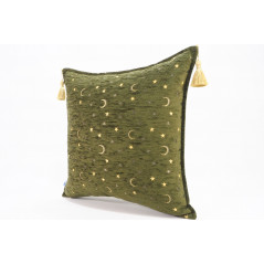 Fabric Pillow,Fabric Pillow 20x20,Moss Green Arabian Night Pattern Turkish Jacquard Fabric Pillow Cover,Throw and Lumbar Pillows