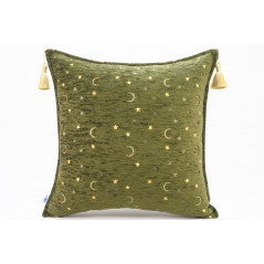 Fabric Pillow,Fabric Pillow 20x20,Moss Green Arabian Night Pattern Turkish Jacquard Fabric Pillow Cover,Throw and Lumbar Pillows